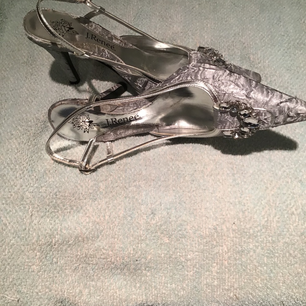 Silver Evening Heels